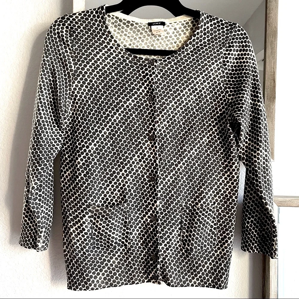 J. CREW🖤 Dot Cardigan Sweater